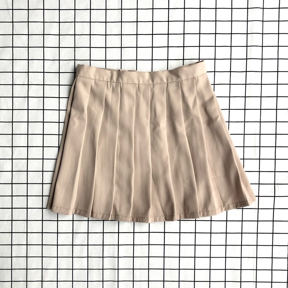 Khaki Schoolgirl Mini Skirt Tennis Skirt